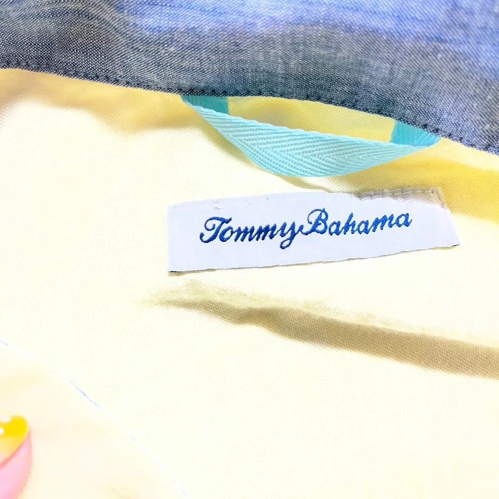 Tommy Bahama Button Down Mens 3XL Yellow Long Sleeve Oxford Shirt‎ NWT